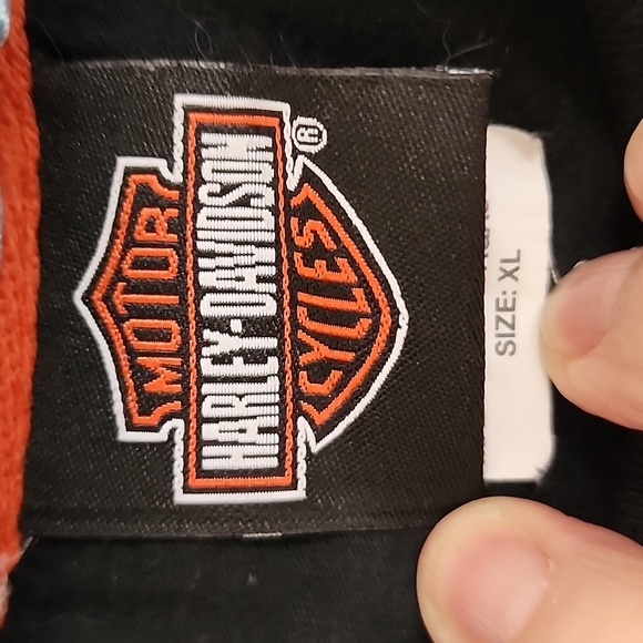 Harley-Davidson Men's XL Long Sleeve Embroidered Color Block T-Shirt - Picture 5 of 6